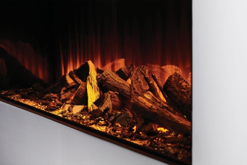 Трехсторонний электрокамин с обогревом BRITISH FIRES New Forest 1200 with Deluxe Real logs - 1200 мм фото 2