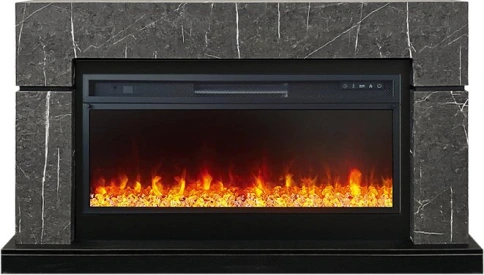 Каминокомплект Lindos 42 SFT - Серый мрамор (Ширина 1470мм) с очагом Vision 42 LED фото 1