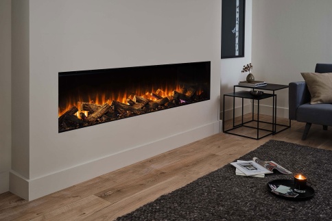 Трехсторонний электрокамин с обогревом BRITISH FIRES New Forest 2400 with Signature logs - 2400 мм фото 18