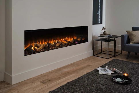 Трехсторонний электрокамин с обогревом BRITISH FIRES New Forest 2400 with Signature logs - 2400 мм фото 18