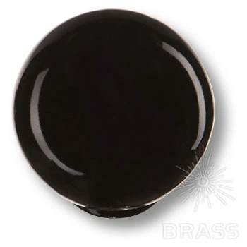 Brass Ручка кнопка детская 626NE1 шар чёрный глянцевый фото 1