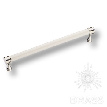 Brass Ручка скоба 2131-51-192-000 белый / глянцевый никель 192 мм фото 1