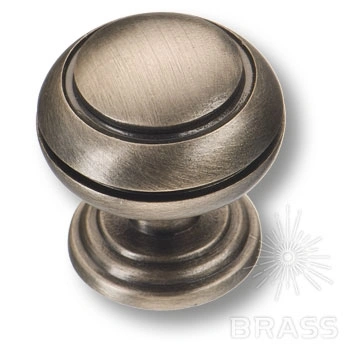 Brass Ручка кнопка 0712-015 латунь старое серебро фото 1