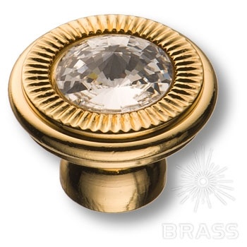 Brass Ручка кнопка эксклюзивная коллекция 25.319.25.SWA.19 глянцевое золото 24K с кристаллами Swarovski фото 1