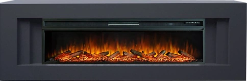 Каминокомплект Line 60 (Разборный) - Серый графит с очагом Vision 60 LOG LED фото 1