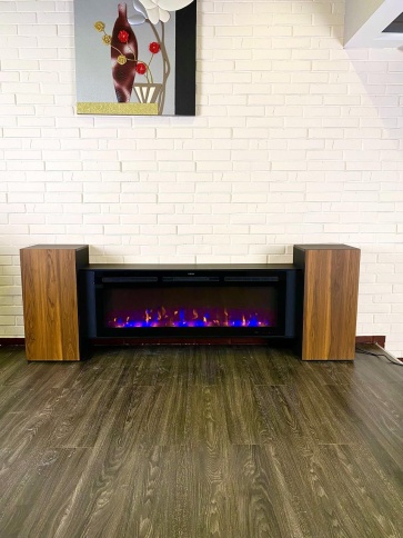 Каминокомплект Портал-тумба Style (Разборный) - Орех/черный с очагом Crystal 50 фото 1