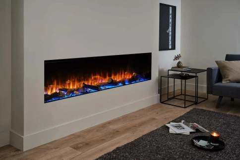 Трехсторонний электрокамин с обогревом BRITISH FIRES New Forest 2400 with Signature logs - 2400 мм фото 12