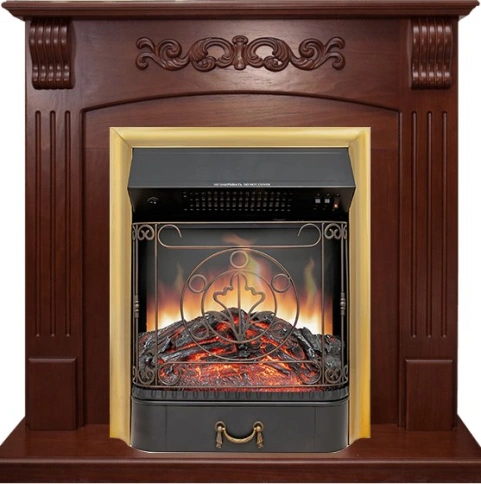 Каминокомплект Sorrento угловой - Орех с очагом Majestic FX Brass фото 1
