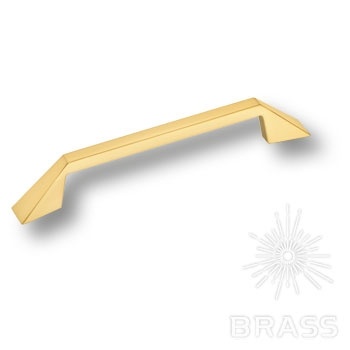 Brass Ручка скоба 6843-100 глянцевое золото 128 мм фото 1