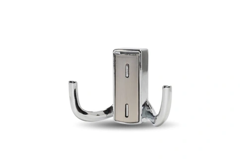 Крючок мебельный двухрожковый RZ397Z.002CP.NN хром-брашированный никель фото 1