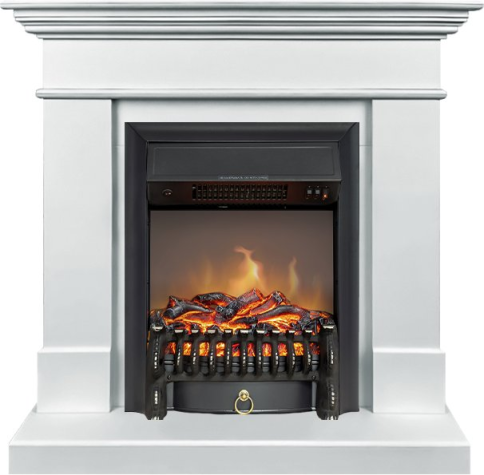 Каминокомплект California SFT - Белый с очагом Fobos FX M Black (разборный) фото 1