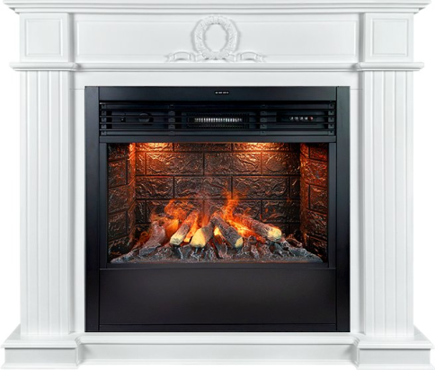 Каминокомплект Modena (Разборный) - Бьянко белый с очагом Design B800RF 3D фото 1
