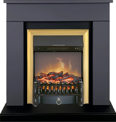 Каминокомплект Bergen серый графит с очагом Fobos FX M Brass фото 1