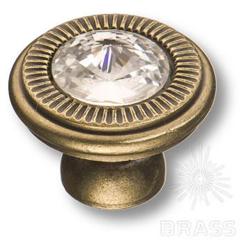 Brass Ручка кнопка эксклюзивная коллекция 25.319.25.SWA.12 античная бронза с кристаллом Swarovski фото 1
