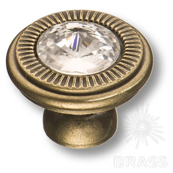 Brass Ручка кнопка эксклюзивная коллекция 25.319.25.SWA.12 античная бронза с кристаллом Swarovski фото 1