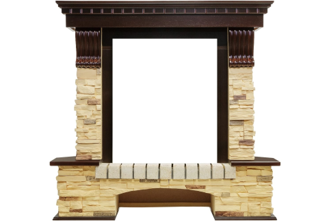 Портал Pierre Luxe угловой - Темный дуб / Сланец Royal Flame фото 1