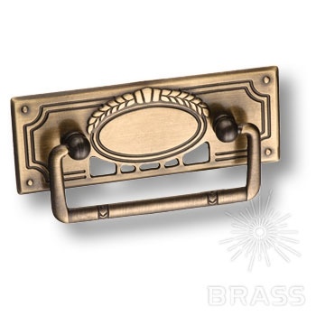 Brass Ручка кольцо на подложке 15.258.01.04 старая бронза 56 мм фото 1