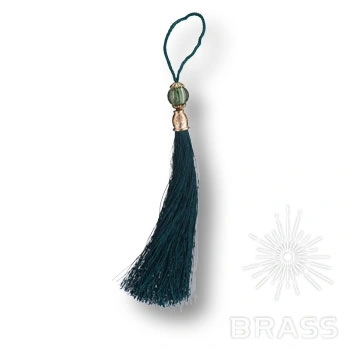 Brass Кисточки для мебельных ручек TASSEL-60-DARK-GREEN тёмный зелёный/глянцевое золото фото 1