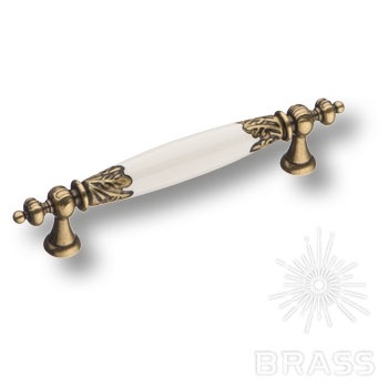 Brass Ручка скоба 1980-40-128-EMBOSSING орнамент / старая бронза 128 мм фото 1