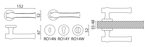 Brass Ручка дверная HA223RO14 GL JULIET глянцевое золото фото 2