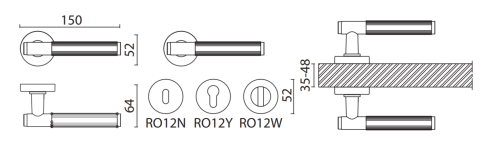 Brass Ручка дверная HA219LRO12 AL6 NEPTUN-L черный фото 2