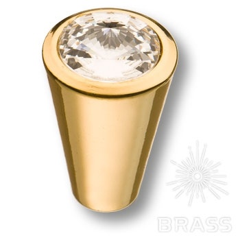 Brass Ручка кнопка 25.355.16.SWA.19 глянцевое золото 24K с кристаллами Swarovski фото 1