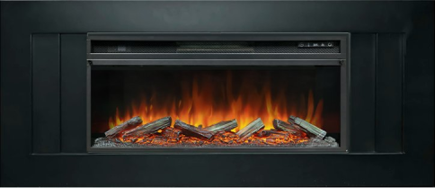 Каминокомплект Line 42 - Чёрный с очагом Vision 42 LOG LED фото 1