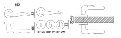 Brass Ручка дверная HA140RO12 NB EVA никель фото 2