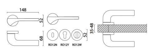 Brass Ручка дверная HA137RO12 NB ATEN никель фото 2