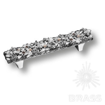 Brass Ручка скоба "Bouquet" эксклюзивная коллекция 01.96.MO07 глянцевый хром 96 мм фото 1