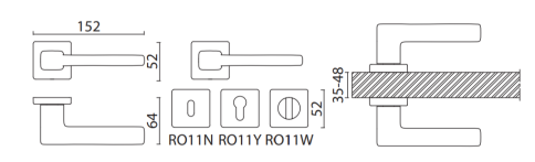 Brass Ручка дверная HA194RO11 ELX10 ZETTA брашированный алюминий фото 2