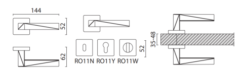 Brass Ручка дверная HA111RO11 NB AGATE никель фото 2