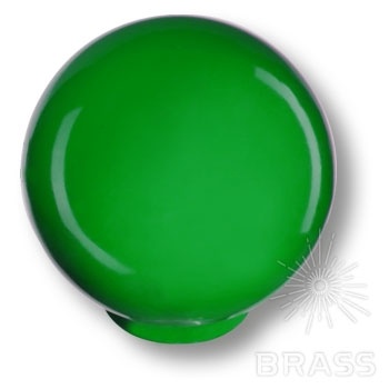 Brass Ручка кнопка детская 626VE2 шар зелёный глянцевый фото 1