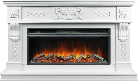 Каминокомплект Corsica - Матовый белый с очагом Vision 42 LOG LED фото 1