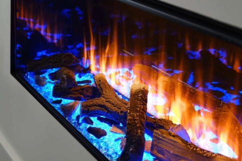 Трехсторонний электрокамин с обогревом BRITISH FIRES New Forest 1900 with Signature logs - 1900 мм фото 6