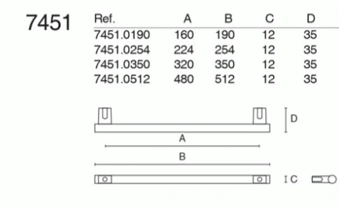 Brass Ручка рейлинг модерн 7451.0254.017 шелковый никель 224 мм фото 2