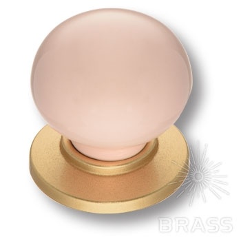 Brass Ручка кнопка 3005-61-PINK розовый / матовое золото фото 1