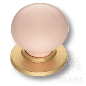 Brass Ручка кнопка 3005-61-PINK розовый / матовое золото фото 1