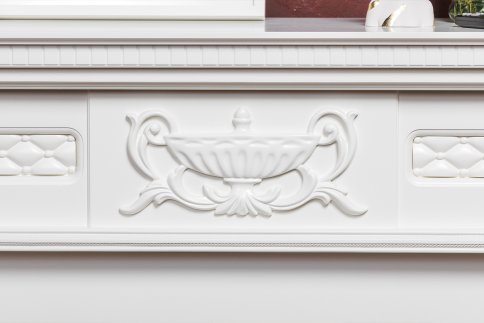 Каминокомплект Corsica - Матовый белый (Ширина 1100) с очагом Majestic FX Brass фото 2