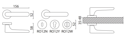 Brass Ручка дверная HA193RO12 AL6 ELLIPSE черный фото 2