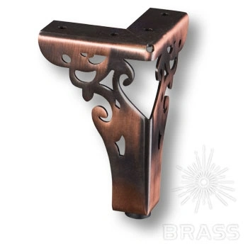 Brass Опора мебельная резная KAX-4626-0110-A07 античная медь 110 мм фото 1