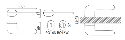 Brass Ручка дверная HA203RO16 AL6 JASPER черный фото 2