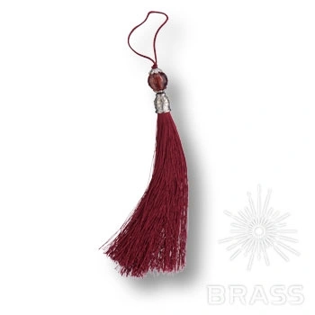 Brass Кисточки для мебельных ручек TASSEL-10-DARK-RED тёмный красный/глянцевый хром фото 1