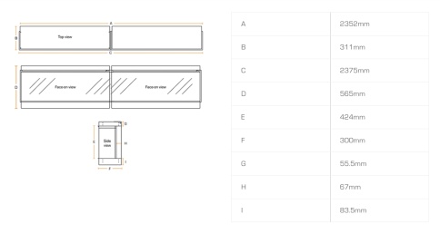 Трехсторонний электрокамин с обогревом BRITISH FIRES New Forest 2400 with Signature logs - 2400 мм фото 19
