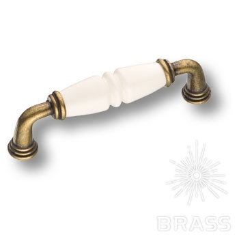 Brass Ручка скоба 2015-040-096-000 белый / латунь 96 мм фото 1