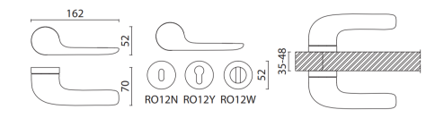 Brass Ручка дверная HA136RO12 NB FORTUNA никель фото 2