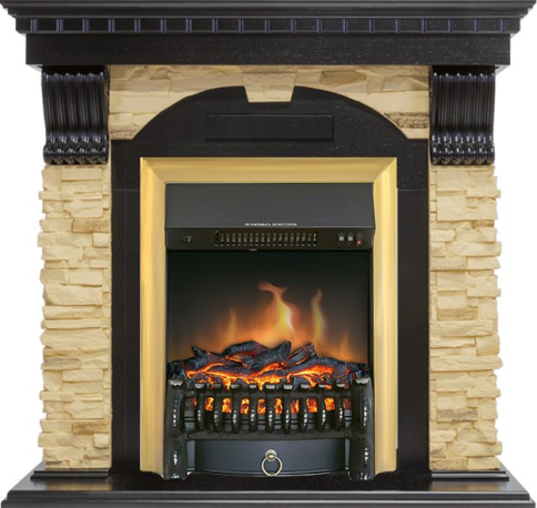 Каминокомплект Dublin - Венге / Сланец с очагом Fobos FX Brass фото 1