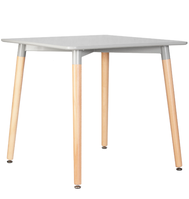 Стол обеденный Модель № 5 (размер 80х80 см) ножки светлый бук, столешница светло-серая фото 1
