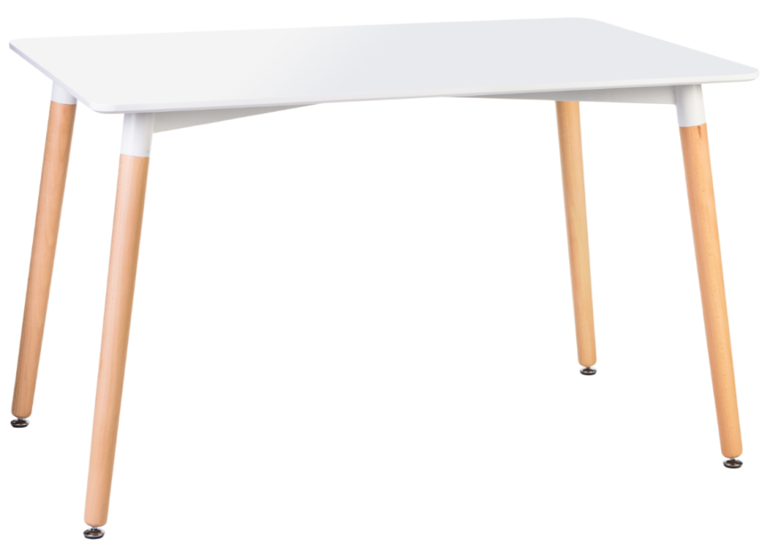 Стол обеденный Модель № 1 (размер 1200х80) (столешница белая, ножки-светлый бук) фото 1