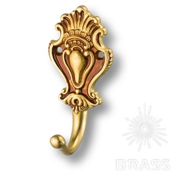 Brass Крючок мебельный однорожковый 151010H французское золото фото 1